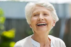 older woman smiling
